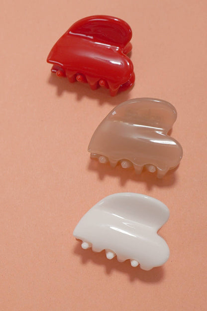 Cellulose Valentine Heart Hair Claw Clip