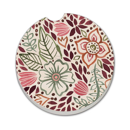 "Floralscape" 1pk Absorbent Stone Car Coaster