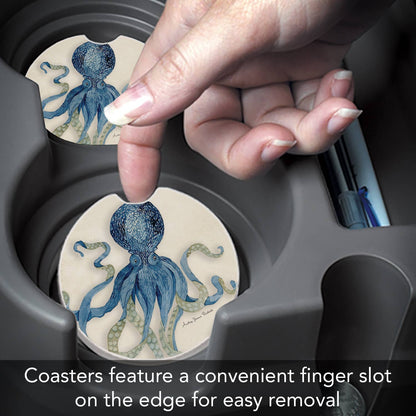 "Indigo Ocean" 1 Pack Absorbent Stone Car Coaster
