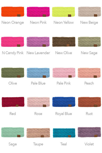 Burgundy Cable Knit Solid Headband