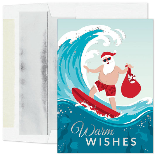 Surfing Santa Boxed Holiday Cards