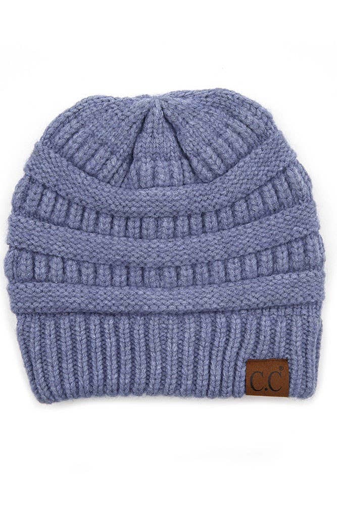 Berry Mixed Soft Yarn Knit Beanie