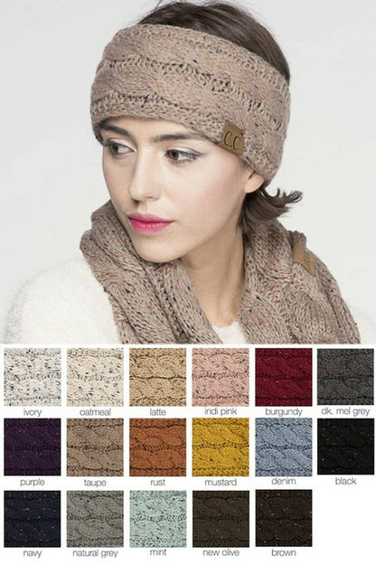 Ivory Chunky Knit Confetti Sherpa Lined Headband