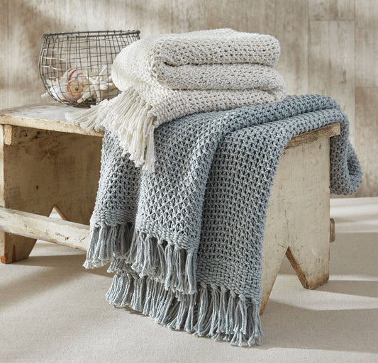 Open Knit Throw - Mist