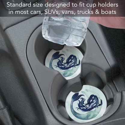 "Mermaid Scales" Absorbent Stone Car Coaster 1pk