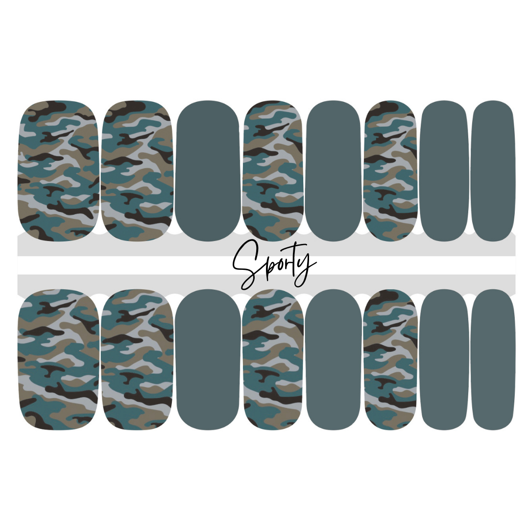 Storm Blue Camo Nail Wrap | Camouflage Nails | Camo Nails