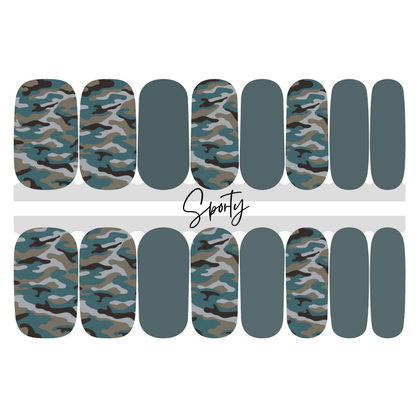 Storm Blue Camo Nail Wrap | Camouflage Nails | Camo Nails