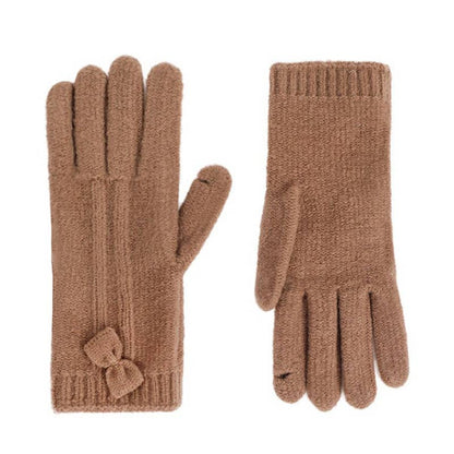 Bow Gloves: Brown / M