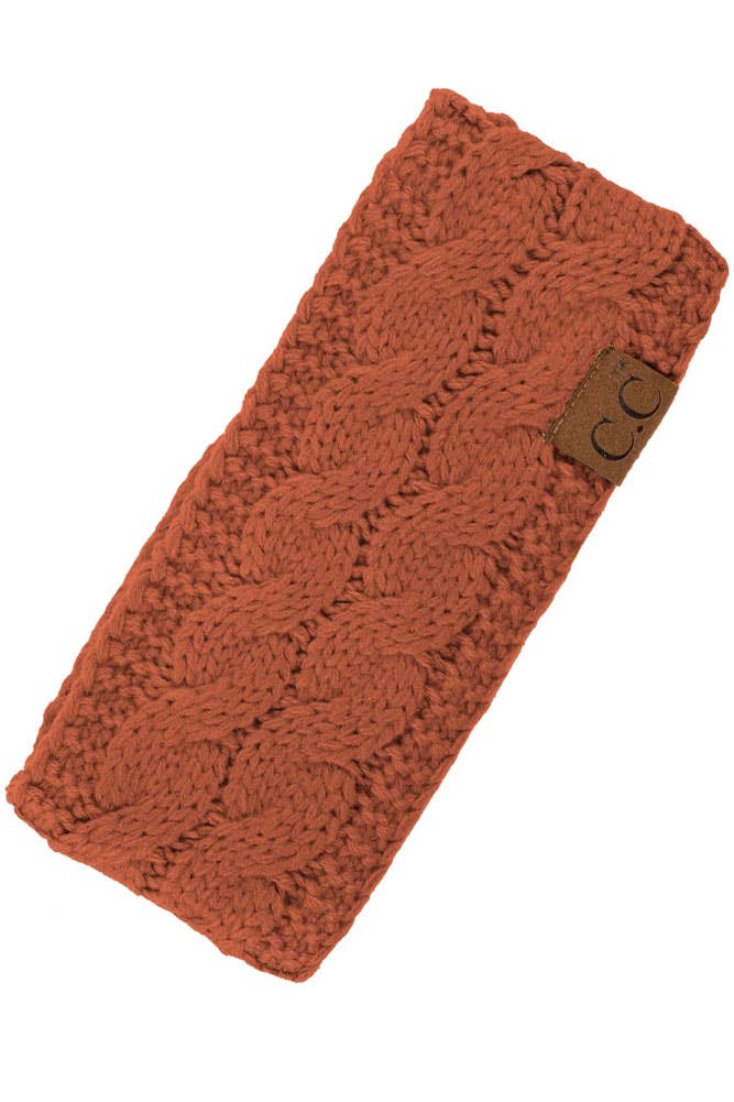 Rust Cable Knit Solid Headband