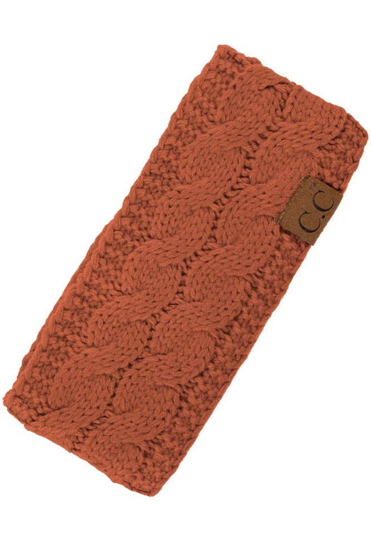 Rust Cable Knit Solid Headband