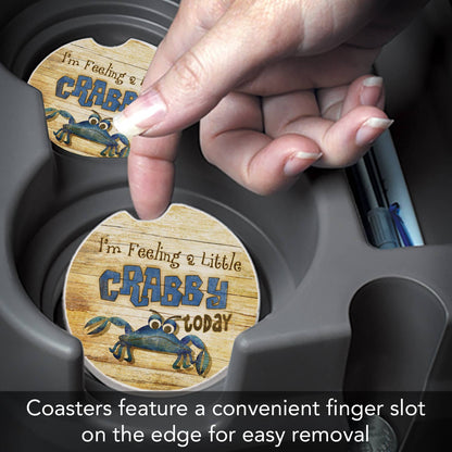 A Little Crabby Absorbent Stone Car Coaster 1 Pack