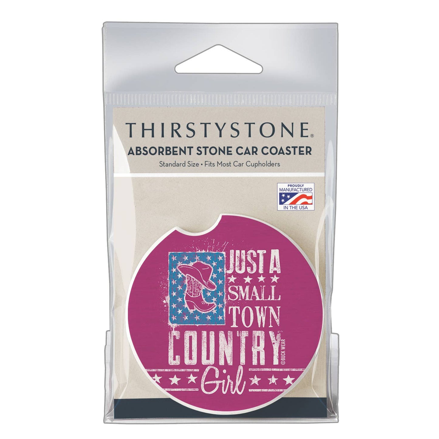 "Country Girl" Absorbent Stone Car Coaster 1pk