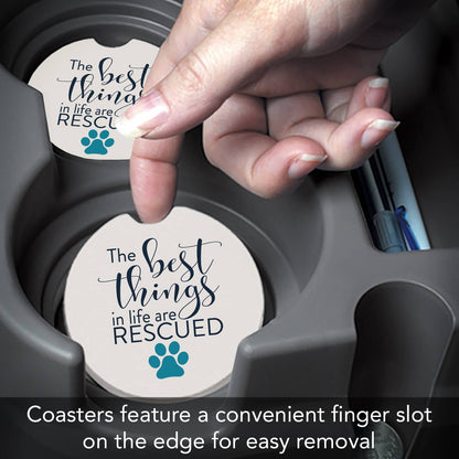 Rescued Absorbent Stone Car Coaster 1 Pk
