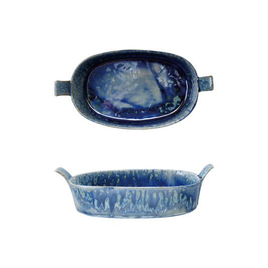 2 Cup Stoneware Baker with Handles (Each One Will Vary)