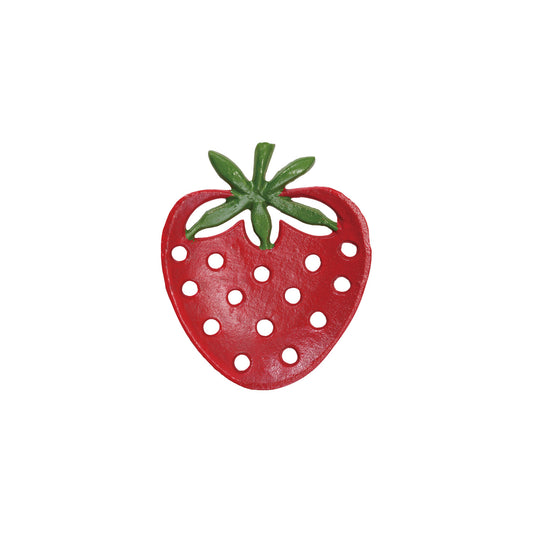 Cast Iron Strawberry Shaped Soap Dish, Red & Green