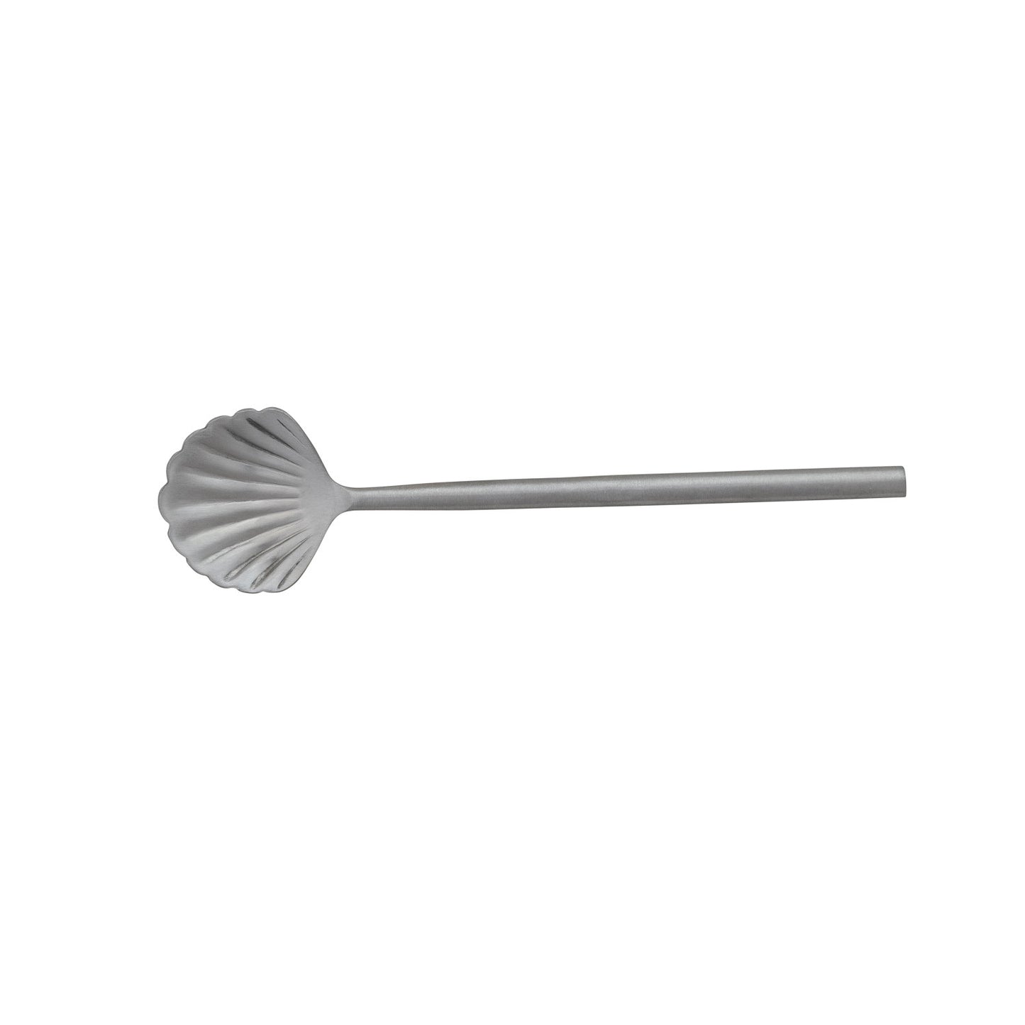 Stainless Steel Shell Shaped Spoon, Brushed Silver Finish