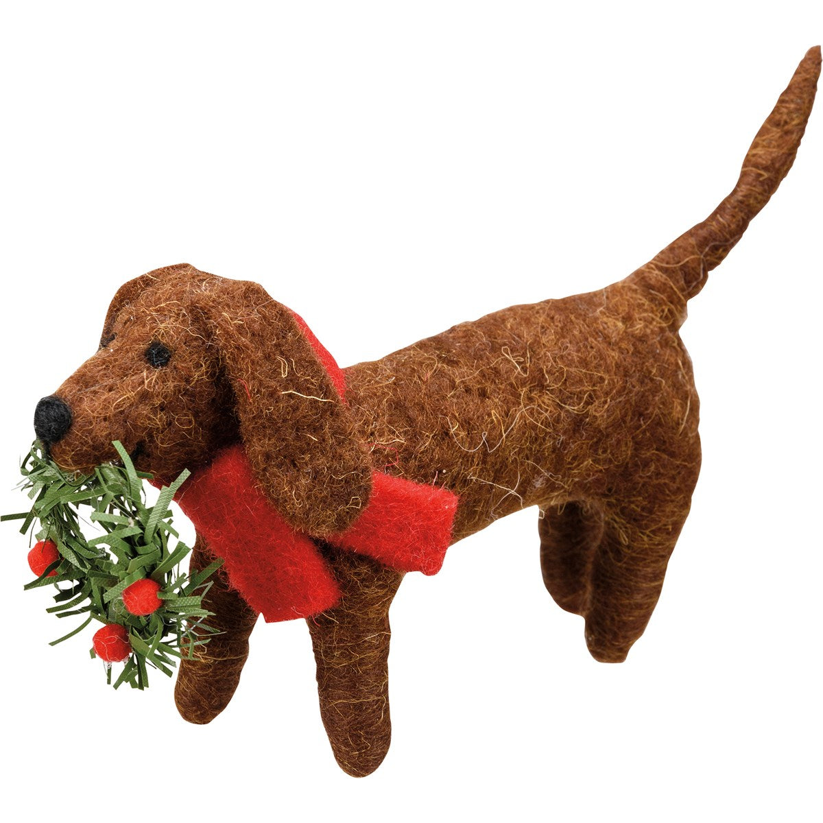 Dog With Wreath Felt Critter