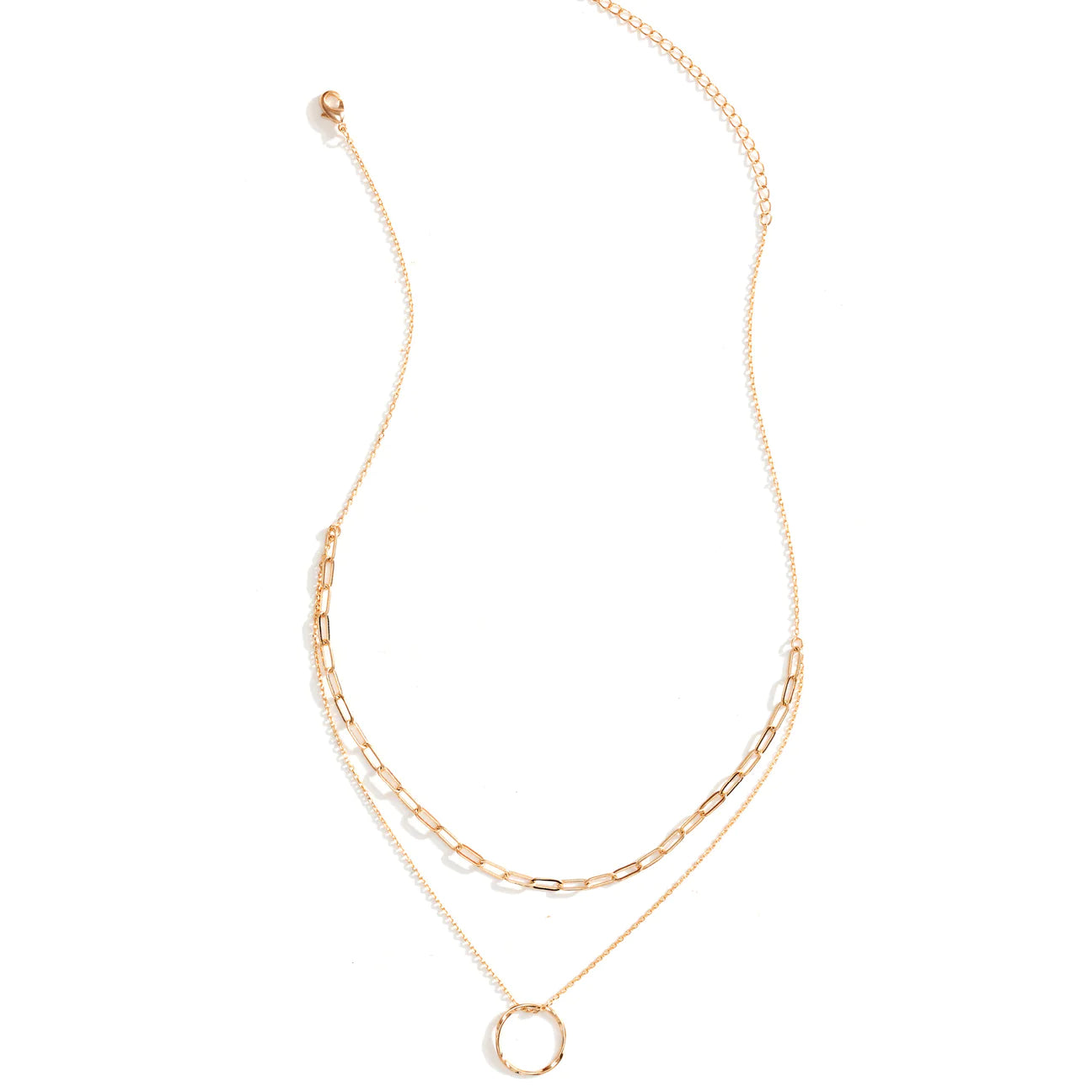 Gold Delicate Double Appeal Ring Necklace