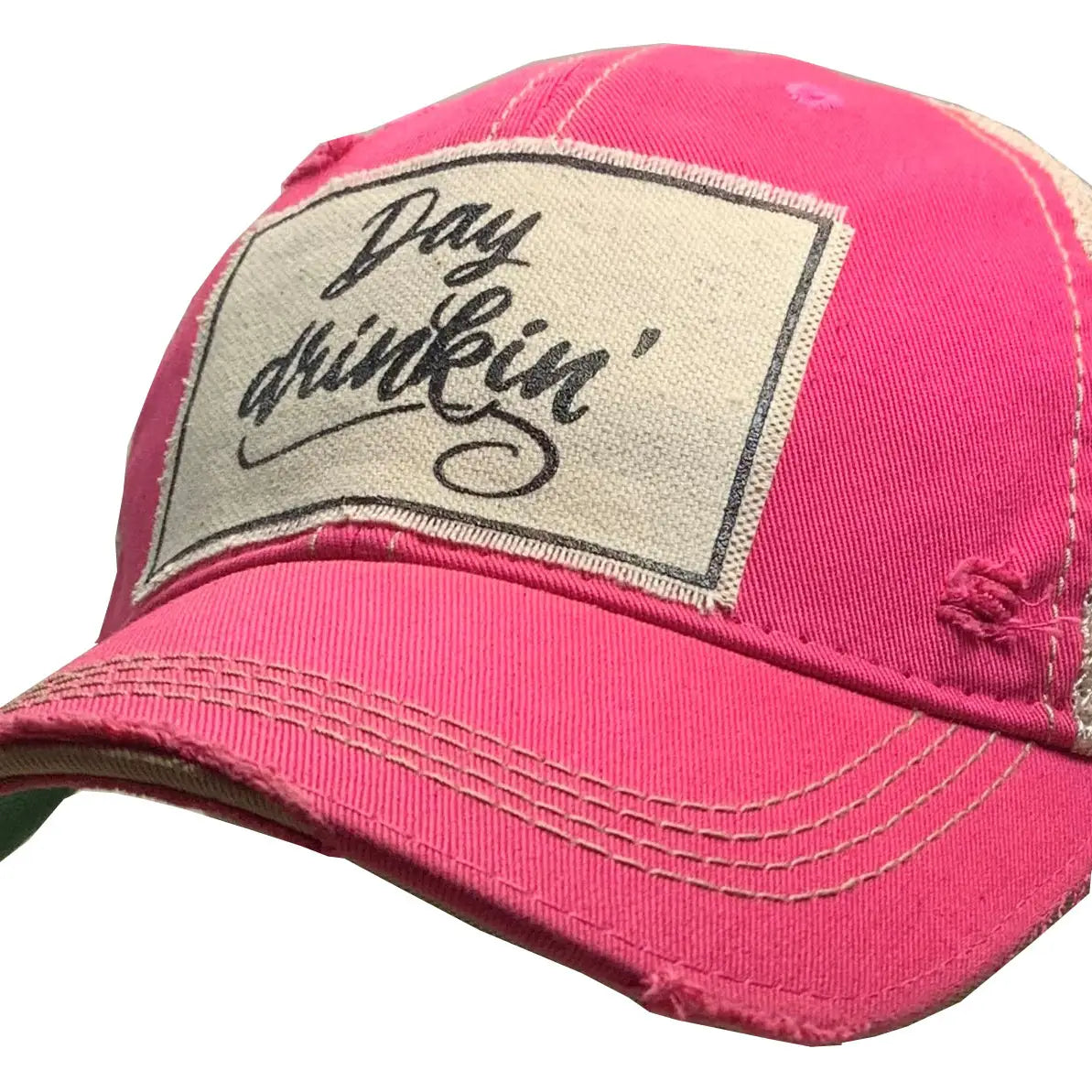 Pink Day Drinkin' Distressed Trucker Hat