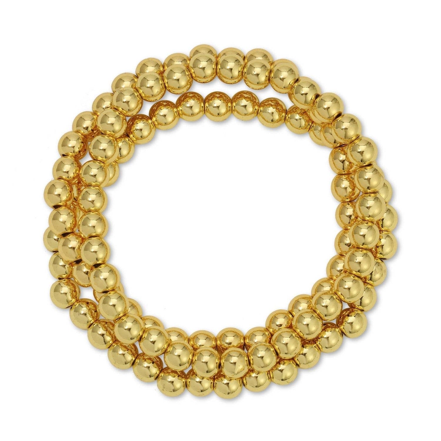 6mm Beaded Bracelet: Gold