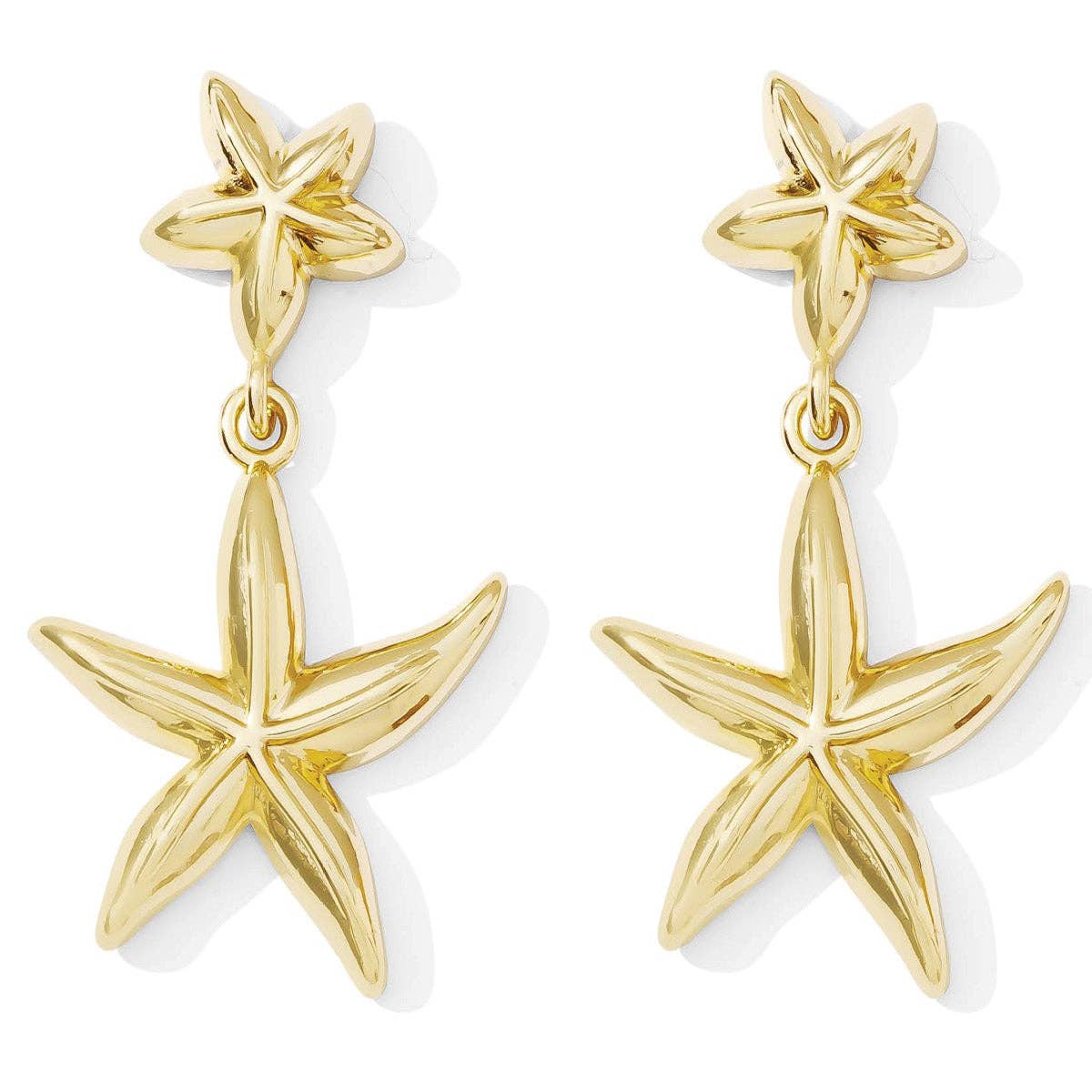 Gold Starfish Statement Earrings