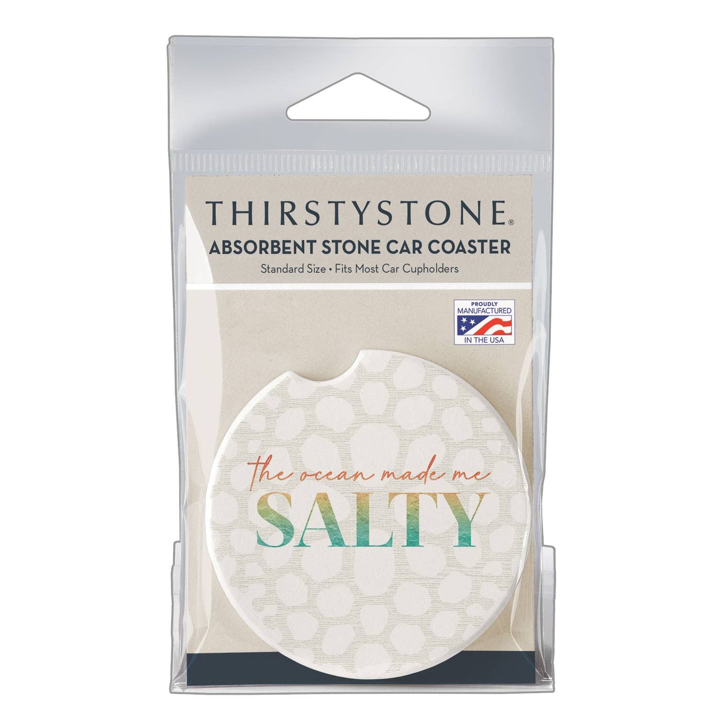 "Made Me Salty" 1pk Absorbent Stone Car Coaster