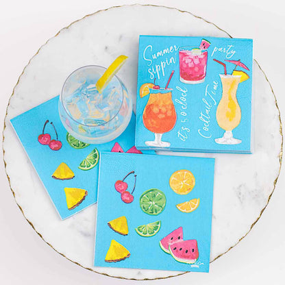 5 O'Clock Cocktail Napkins   Multi   5x5