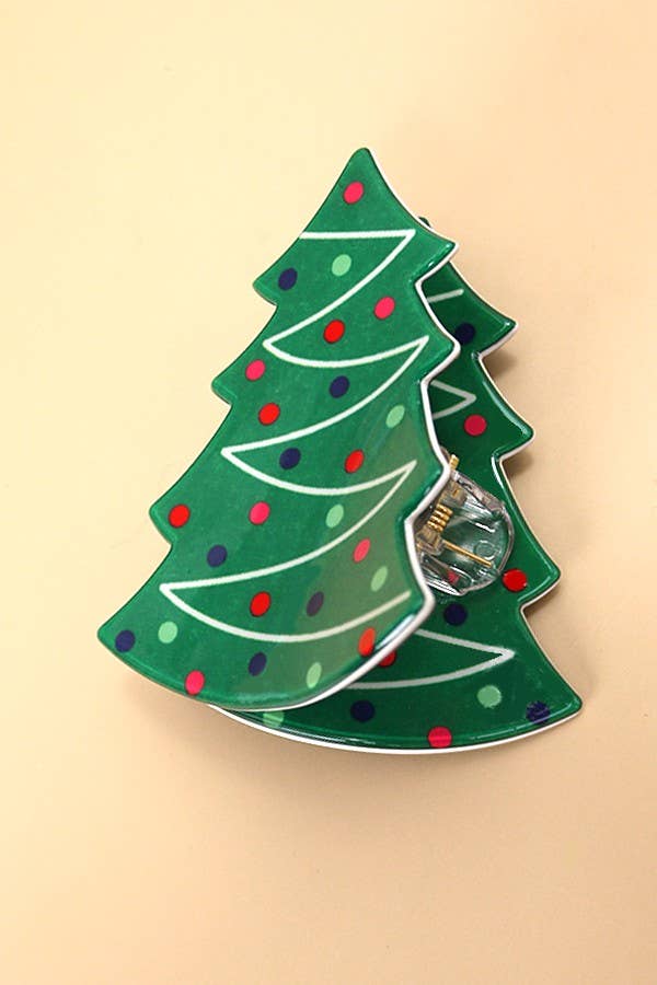 Christmas Tree, Santa & Snowman Holiday Hair Claw