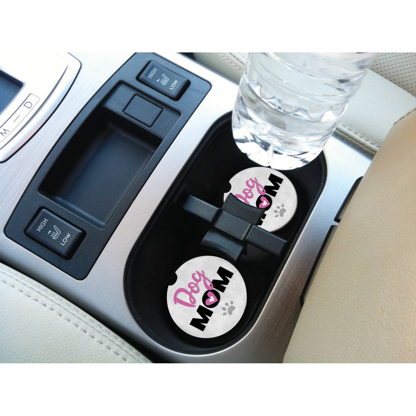 Dog Mom Absorbent Stone Car Coaster 1 Pk