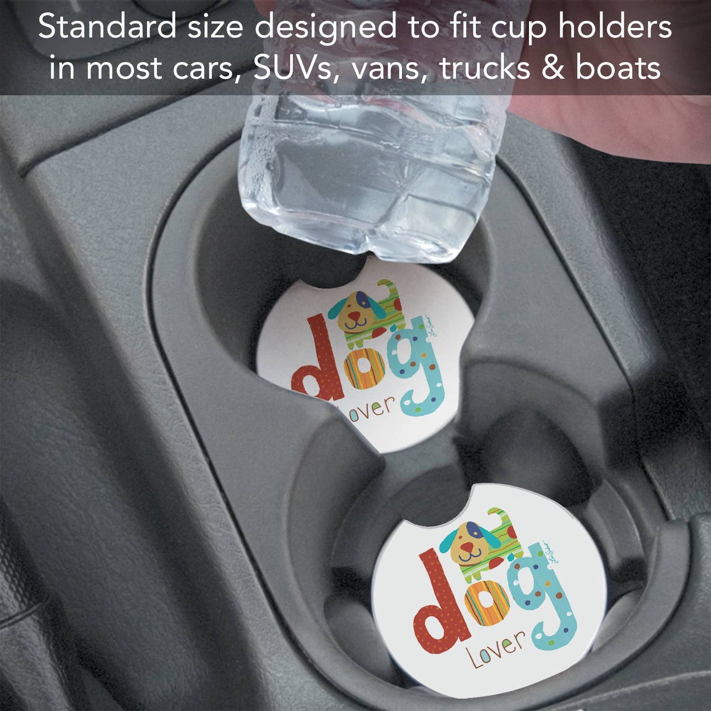 Dog Lover Absorbent Stone Car Coaster 1 Pk