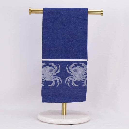 Crab Border Jacquard Hand Towel