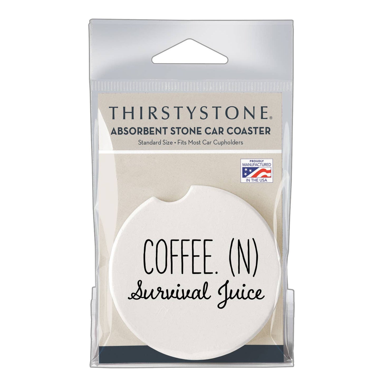 "Survival Juice" Absorbent Stone Car Coaster 1pk