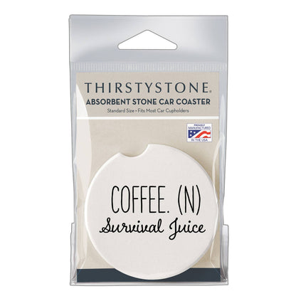 "Survival Juice" Absorbent Stone Car Coaster 1pk