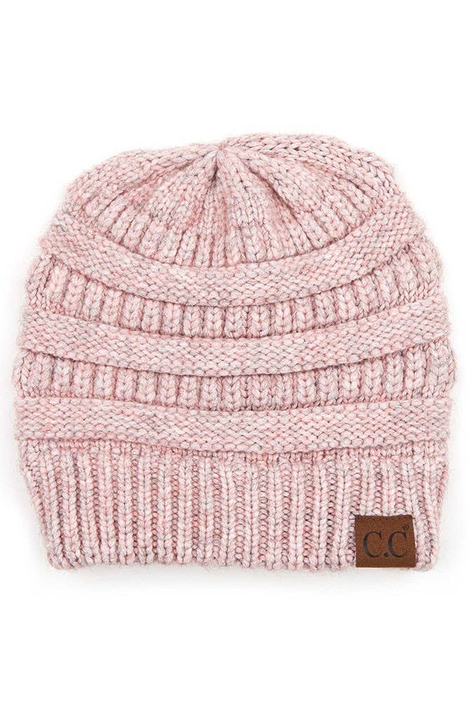 Berry Mixed Soft Yarn Knit Beanie