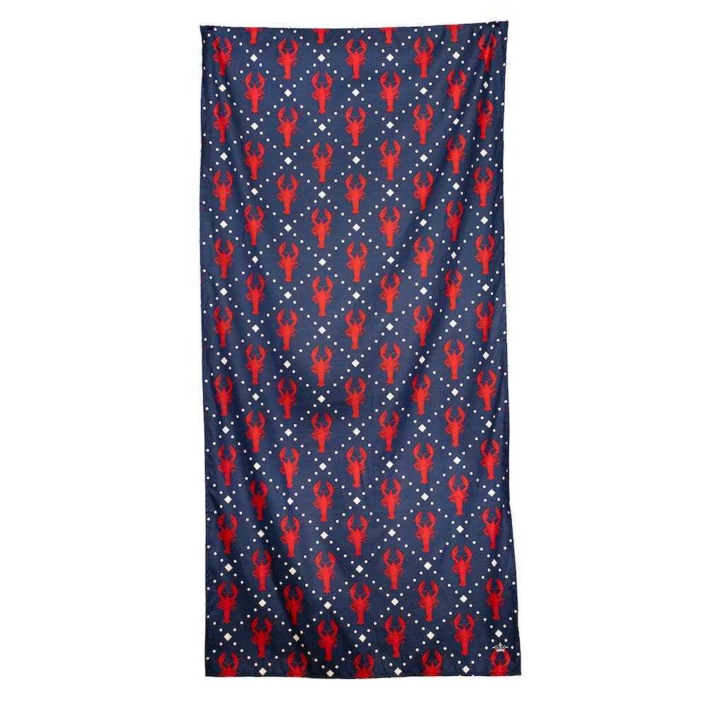 Navy/Red Crawdad Craze Beach Towel      34x70