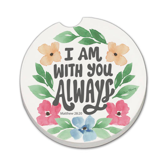 "Always With You" Absorbent Stone Car Coaster 1pk