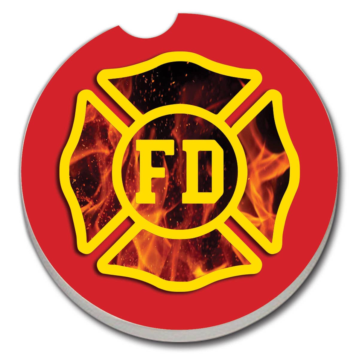 Maltese Cross 1pk Absorbent Stone Car Coaster