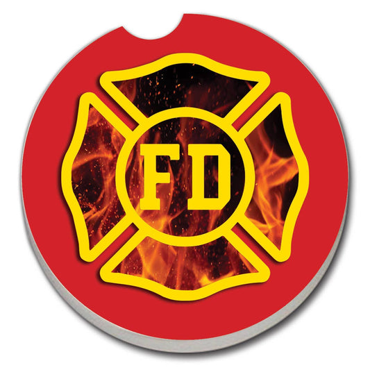 Maltese Cross 1pk Absorbent Stone Car Coaster