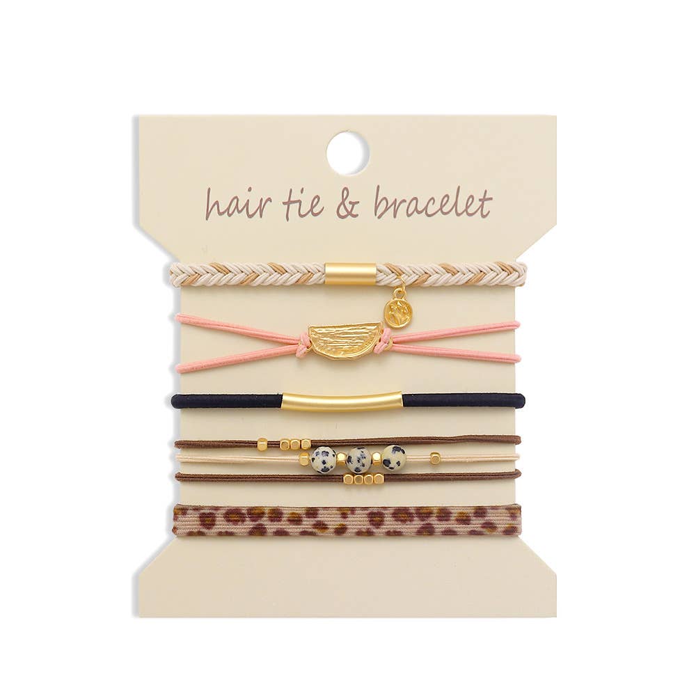 Bohemian-Style Hair Tie and Bracelet Set P/N
