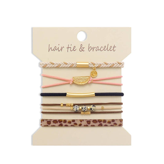 Bohemian-Style Hair Tie and Bracelet Set P/N