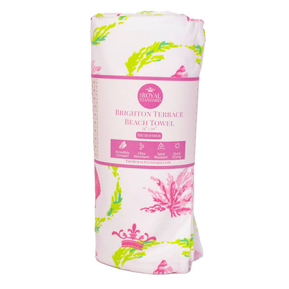 Pink Lilly/Lime Brighton Terrace Beach Towel 34x70