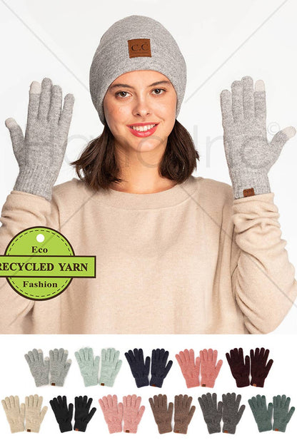 Wine Heather Knit Plain Gloves