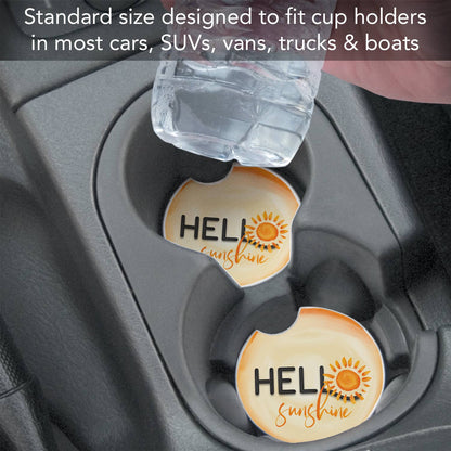 Hello Sunshine Absorbent Stone Car Coaster 1 Pk