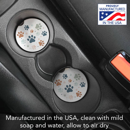 "Paw Prints" Absorbent Stone Car Coaster 1pk