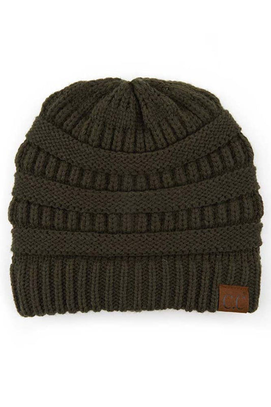 Moss Cable Knit Classic Beanie Winter Hat