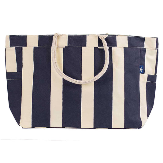 Cabana Stripe Durham Tote Natural/Navy   17.5x13.5x6