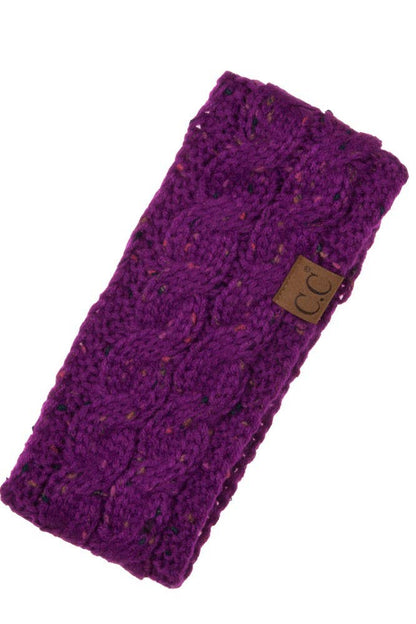 Brown Chunky Knit Confetti Sherpa Lined Headband