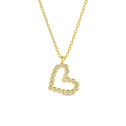 Delicate CZ Heart Pendant