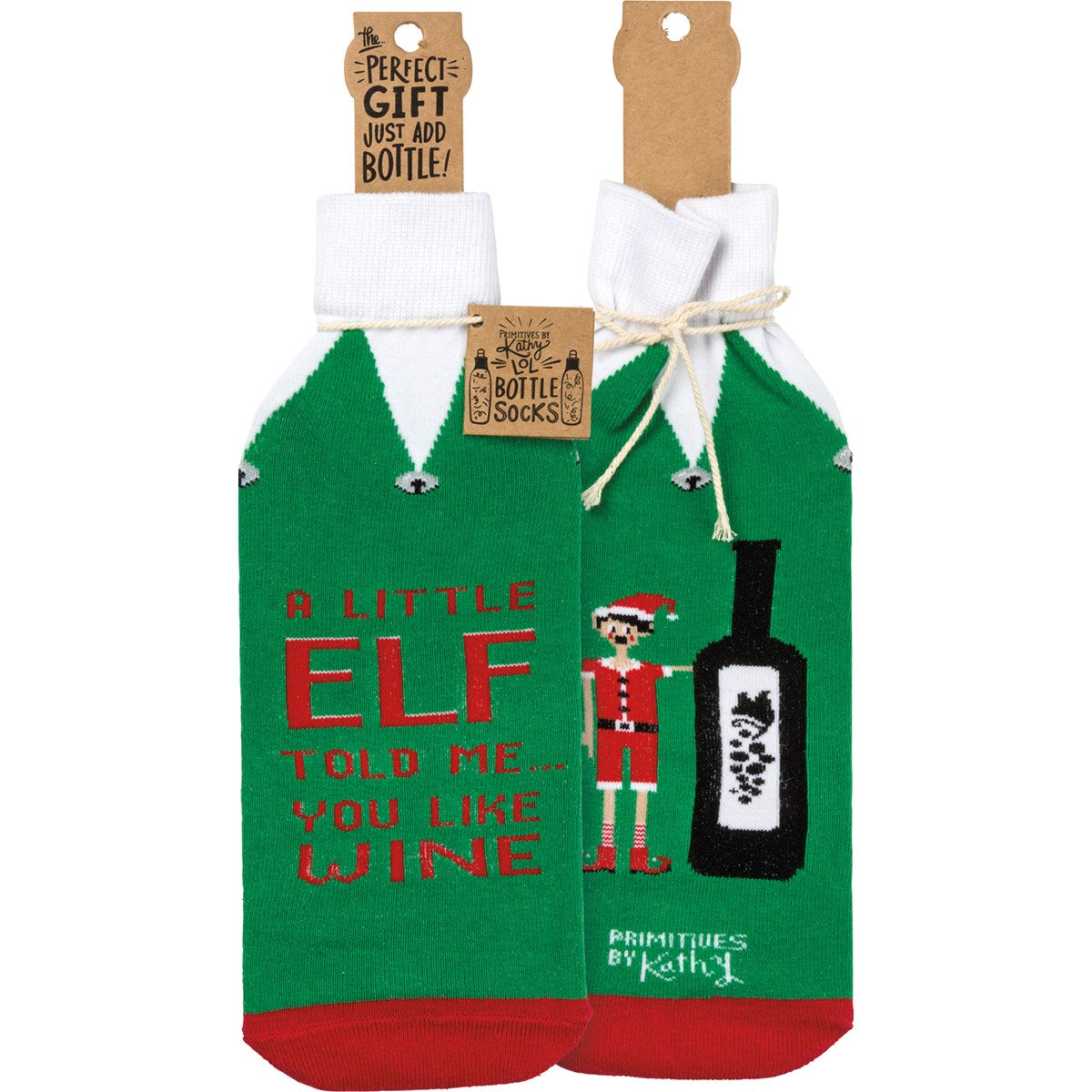 Little Elf Told Me Wine Bottle Sock