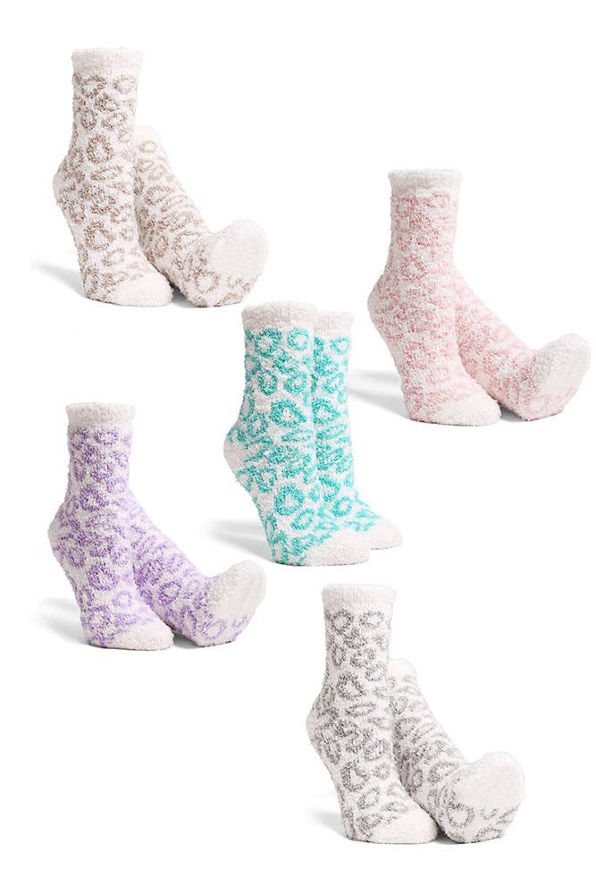 Leopard Mini-Crew Socks